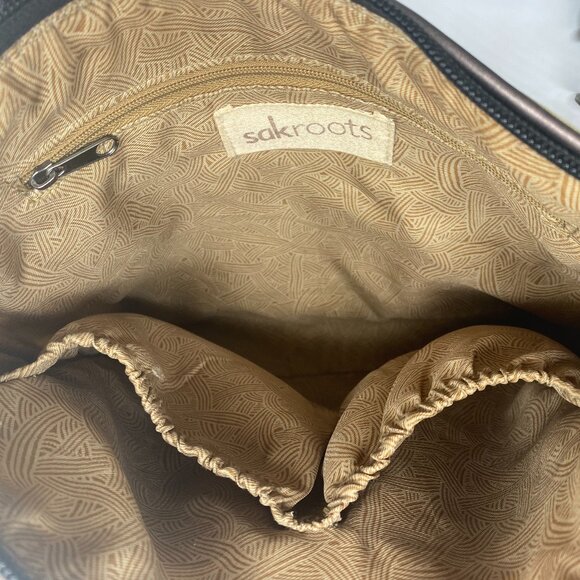 Sakroots Peace Nature Purse Bag Crossbody Triple Zip Color Multi Pocket - Picture 8 of 12